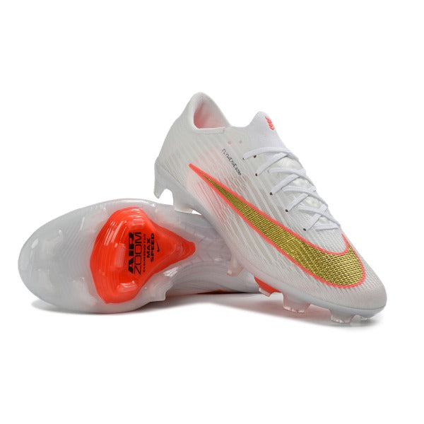 Nike Air Zoom Mercurial Superfly 11 Elite White, Orange and Golden Firm Ground FG Kids Football Boot