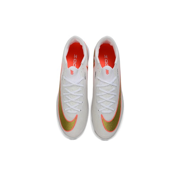 Nike Air Zoom Mercurial Superfly 11 Elite White, Orange and Golden Firm Ground FG Kids Football Boot