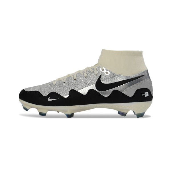 Nike Air Zoom Mercurial Superfly 9 Elite Silver and Black Kids Artificial Ground AG Football Boot Peak Ready Pack