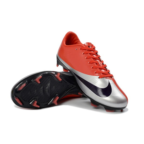 Nike Air Zoom Mercurial Vapor 16 Elite Red and Silver  Firm Ground FG Kids Football Boot