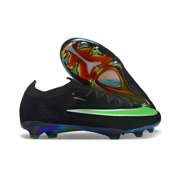Nike Air Zoom Mercurial Vapor 17 Elite Black and Green Firm Ground FG Kids Football Boot