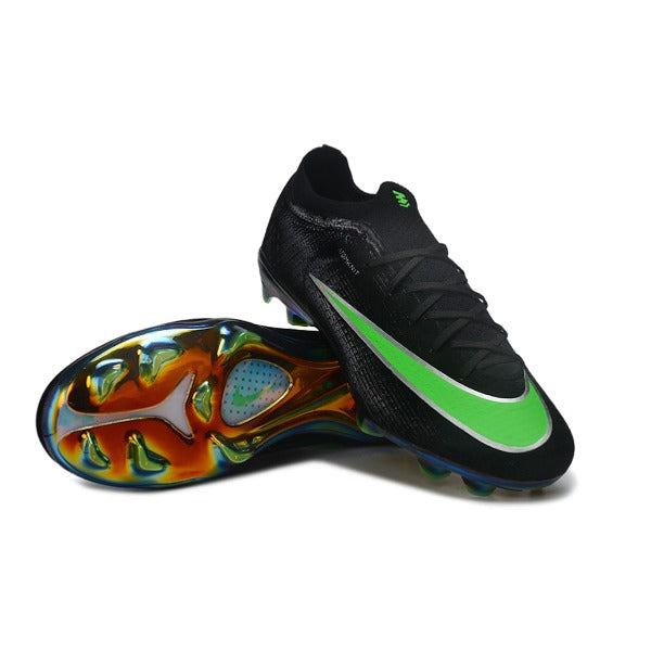 Nike Air Zoom Mercurial Vapor 17 Elite Black and Green Firm Ground FG Kids Football Boot