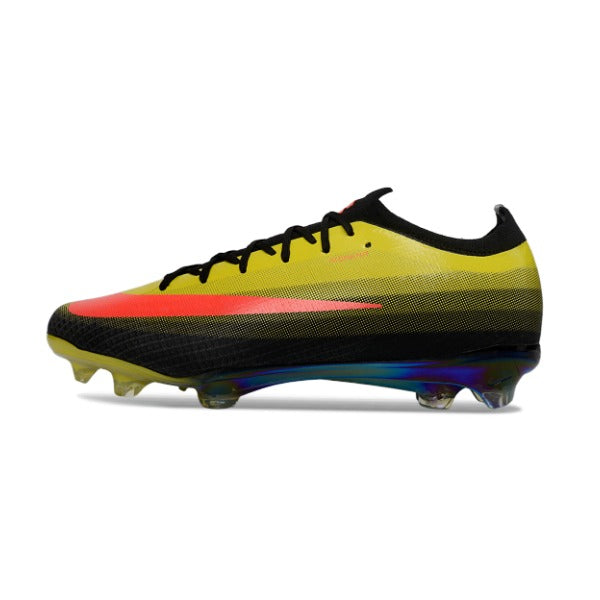 Nike Air Zoom Mercurial Vapor 17 Elite Black and Yellow Firm Ground FG Kids Football Boot