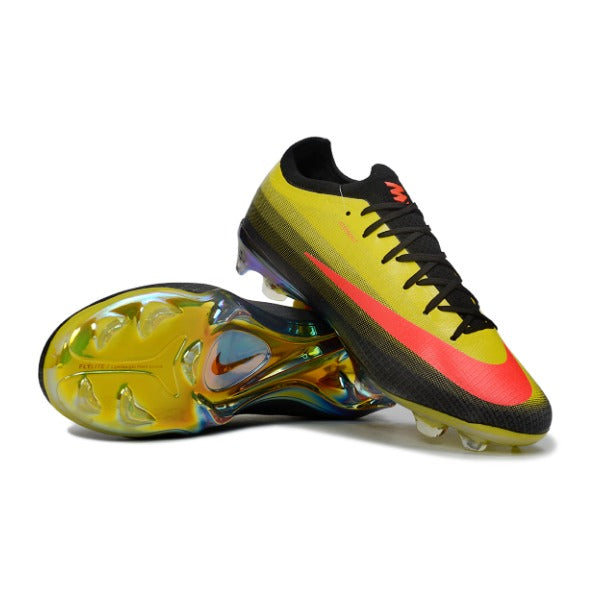 Nike Air Zoom Mercurial Vapor 17 Elite Black and Yellow Firm Ground FG Kids Football Boot