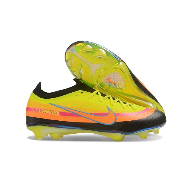 Nike Air Zoom Mercurial Vapor 17 Elite Black and Yellow Firm Ground FG Kids Football Boot