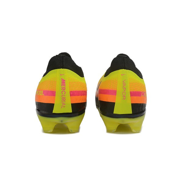 Nike Air Zoom Mercurial Vapor 17 Elite Black and Yellow Firm Ground FG Kids Football Boot