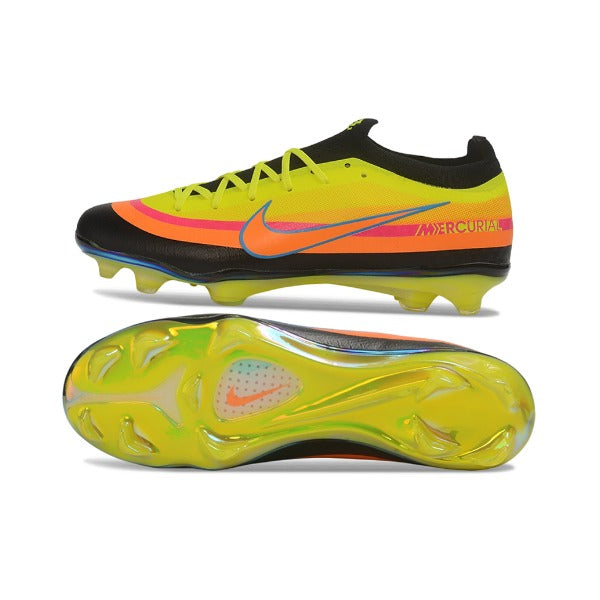 Nike Air Zoom Mercurial Vapor 17 Elite Black and Yellow Firm Ground FG Kids Football Boot