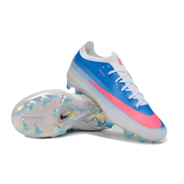 Nike Air Zoom Mercurial Vapor 17 Elite Blue, Pink and White Firm Ground FG Kids Football Boot