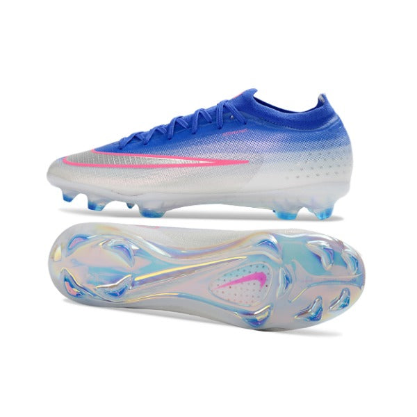 Nike Air Zoom Mercurial Vapor 17 Elite Blue, Pink and White Firm Ground FG Kids Football Boot