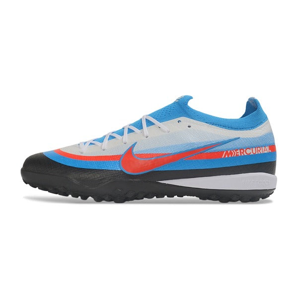 Nike Air Zoom Mercurial Vapor 17 Elite Blue, Red and White Turf TF Kids Football Boot