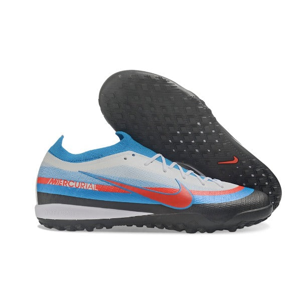 Nike Air Zoom Mercurial Vapor 17 Elite Blue, Red and White Turf TF Kids Football Boot