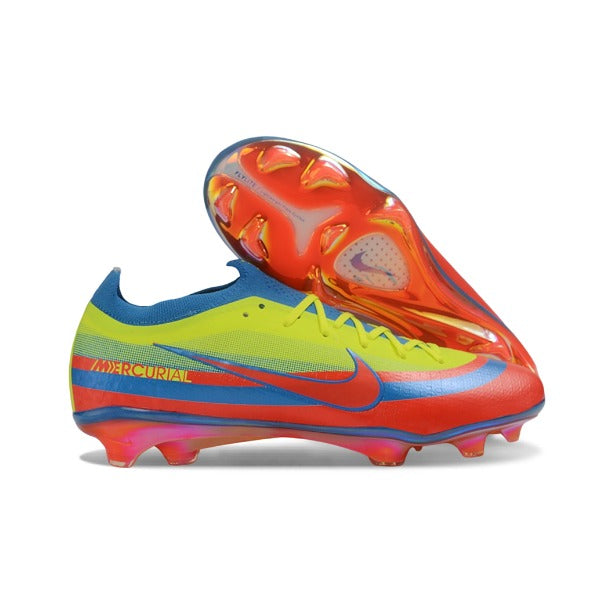 Nike Air Zoom Mercurial Vapor 17 Elite Blue, Red and Yellow Firm Ground FG Kids Football Boot