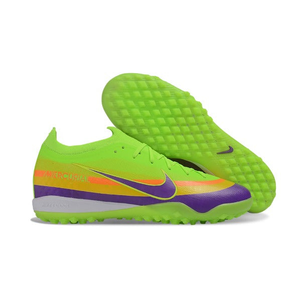 Nike Air Zoom Mercurial Vapor 17 Elite Green and Purple Turf TF Kids Football Boot