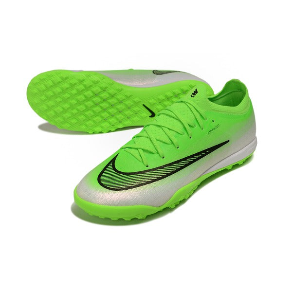 Nike Air Zoom Mercurial Vapor 17 Elite Green and White Turf TF Kids Football Boot