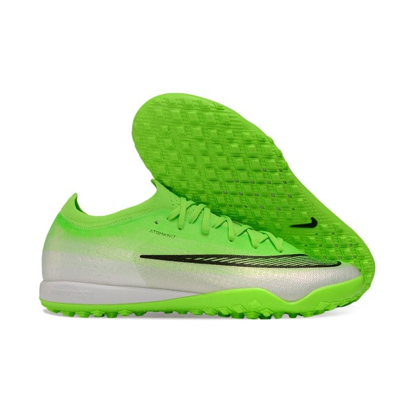 Nike Air Zoom Mercurial Vapor 17 Elite Green and White Turf TF Kids Football Boot