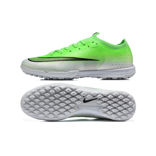 Nike Air Zoom Mercurial Vapor 17 Elite Green and White Turf TF Kids Football Boot
