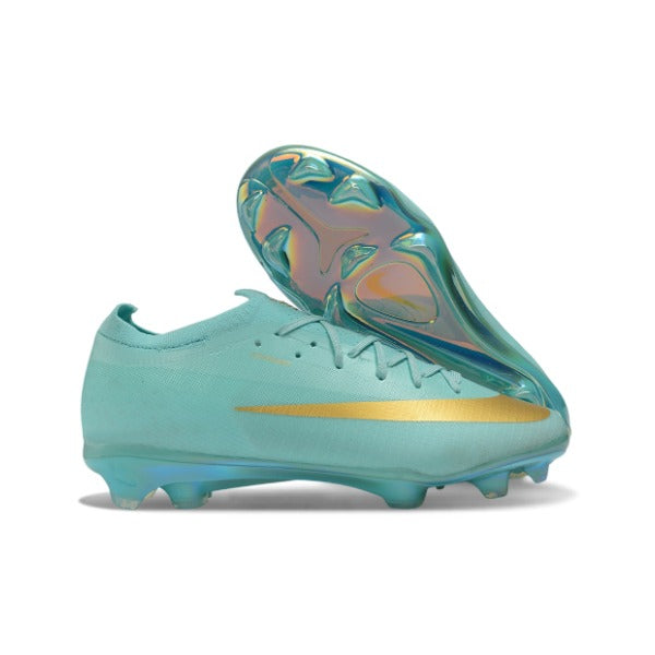 Nike Air Zoom Mercurial Vapor 17 Elite Light Blue and Golden Firm Ground FG Kids Football Boot