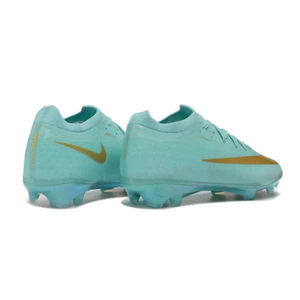 Nike Air Zoom Mercurial Vapor 17 Elite Light Blue and Golden Firm Ground FG Kids Football Boot