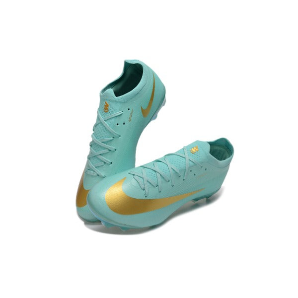 Nike Air Zoom Mercurial Vapor 17 Elite Light Blue and Golden Firm Ground FG Kids Football Boot