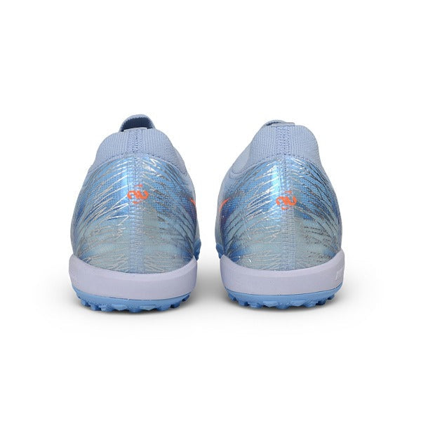 Nike Air Zoom Mercurial Vapor 17 Elite Light Blue and Silver Turf TF Kids Football Boot