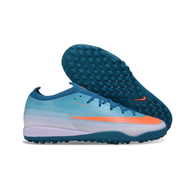 Nike Air Zoom Mercurial Vapor 17 Elite Light Blue and White Turf TF Kids Football Boot