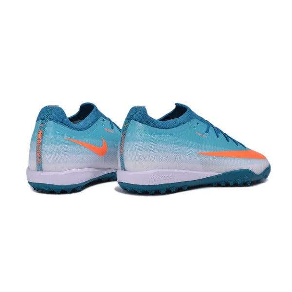 Nike Air Zoom Mercurial Vapor 17 Elite Light Blue and White Turf TF Kids Football Boot