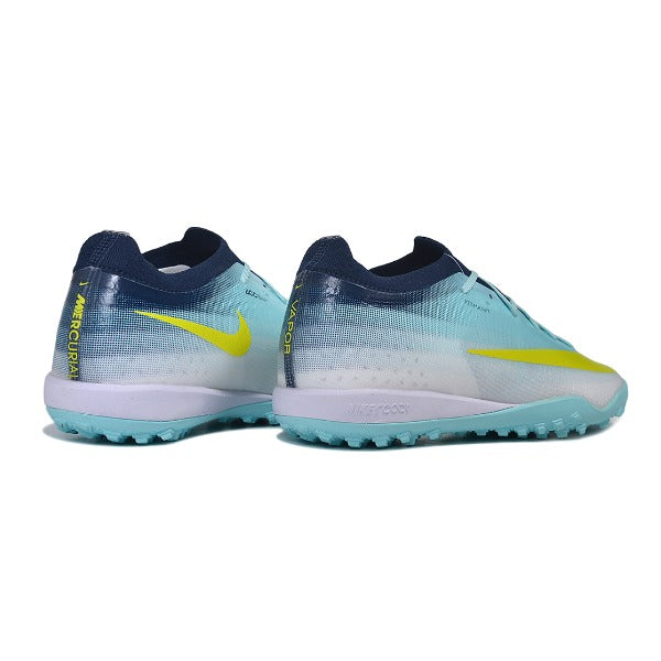 Nike Air Zoom Mercurial Vapor 17 Elite Light Blue and White Turf TF Kids Football Boot