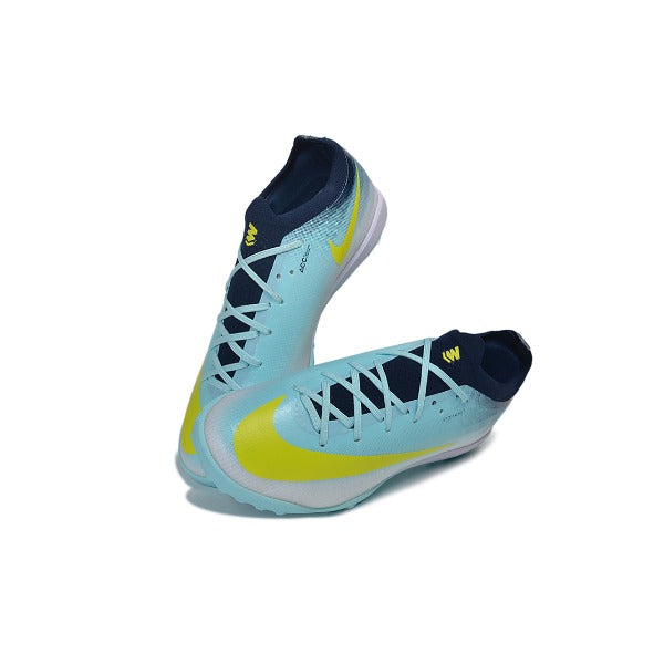 Nike Air Zoom Mercurial Vapor 17 Elite Light Blue and White Turf TF Kids Football Boot
