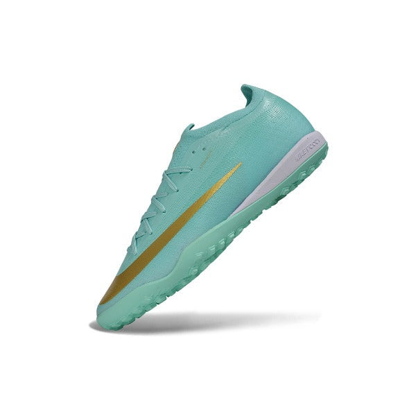 Nike Air Zoom Mercurial Vapor 17 Elite Light Green and Golden Turf TF Kids Football Boot