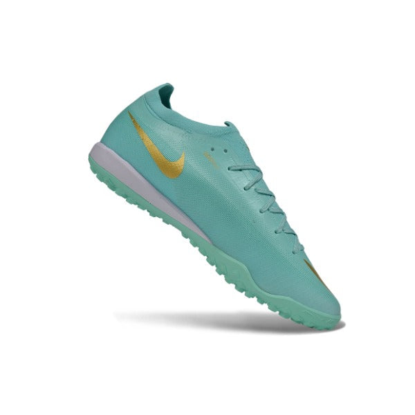 Nike Air Zoom Mercurial Vapor 17 Elite Light Green and Golden Turf TF Kids Football Boot