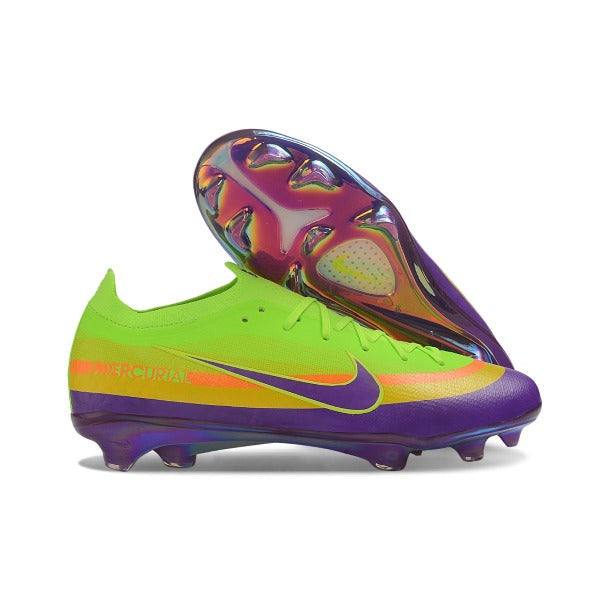Nike Air Zoom Mercurial Vapor 17 Elite Light Green and Purple Firm Ground FG Kids Football Boot