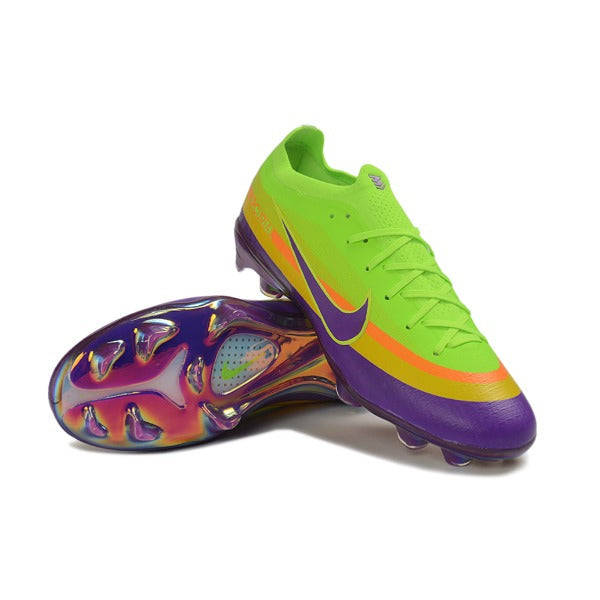 Nike Air Zoom Mercurial Vapor 17 Elite Light Green and Purple Firm Ground FG Kids Football Boot