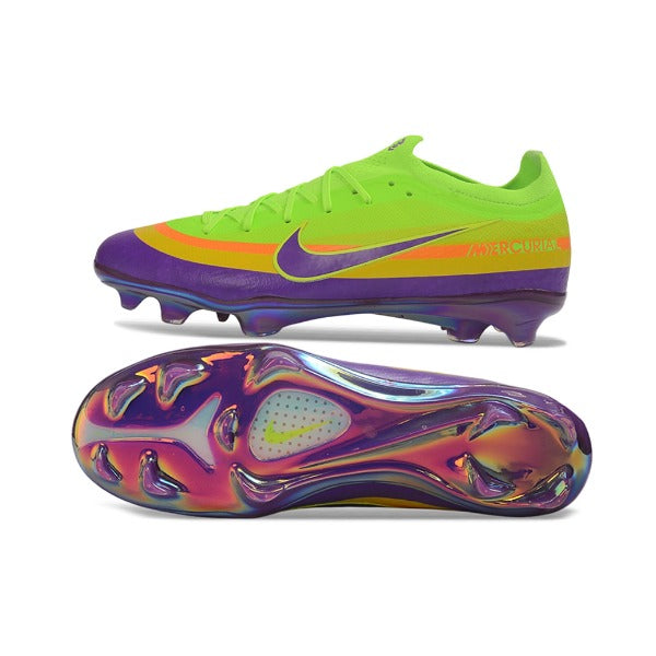 Nike Air Zoom Mercurial Vapor 17 Elite Light Green and Purple Firm Ground FG Kids Football Boot
