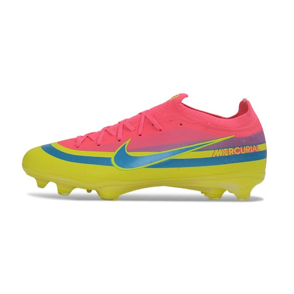 Nike Air Zoom Mercurial Vapor 17 Elite Pink, Blue and Yellow Firm Ground FG Kids Football Boot