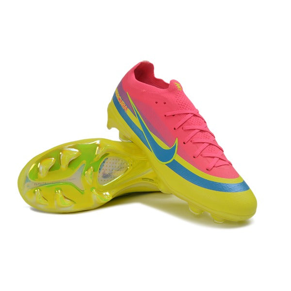 Nike Air Zoom Mercurial Vapor 17 Elite Pink, Blue and Yellow Firm Ground FG Kids Football Boot