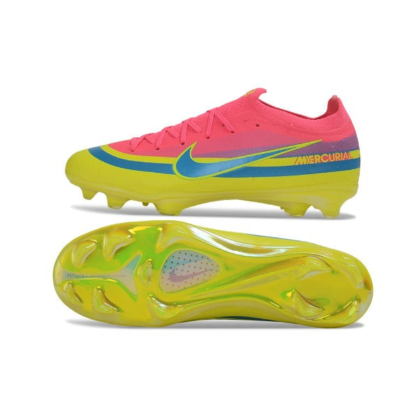 Nike Air Zoom Mercurial Vapor 17 Elite Pink, Blue and Yellow Firm Ground FG Kids Football Boot