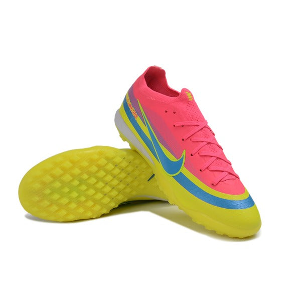 Nike Air Zoom Mercurial Vapor 17 Elite Pink, Blue and Yellow Turf TF Kids Football Boot