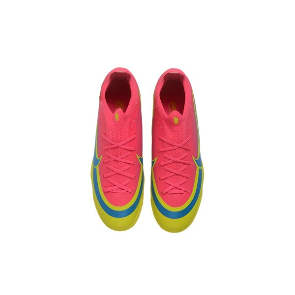 Nike Air Zoom Mercurial Vapor 17 Elite Pink, Blue and Yellow Turf TF Kids Football Boot