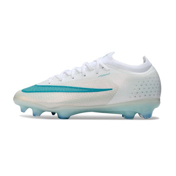 Nike Air Zoom Mercurial Vapor 17 Elite White and Light Blue Firm Ground FG Kids Football Boot