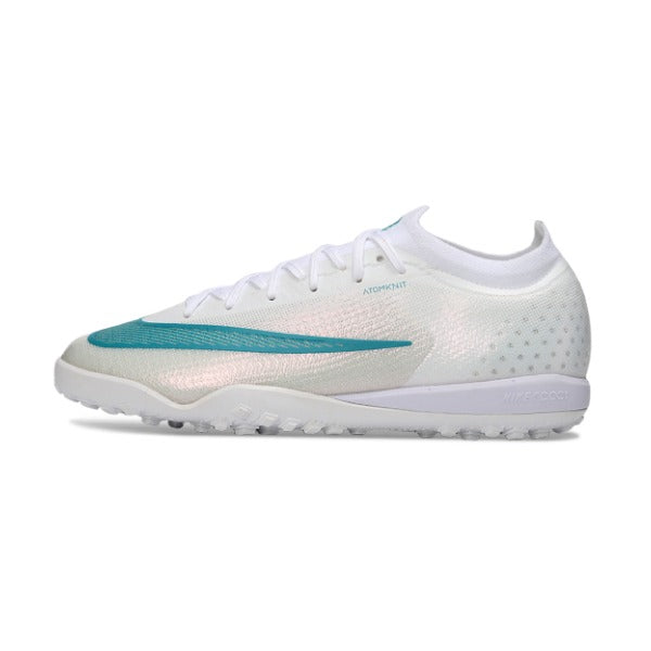 Nike Air Zoom Mercurial Vapor 17 Elite White and Light Blue Turf TF Kids Football Boot