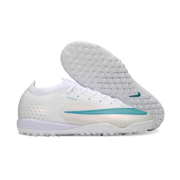 Nike Air Zoom Mercurial Vapor 17 Elite White and Light Blue Turf TF Kids Football Boot