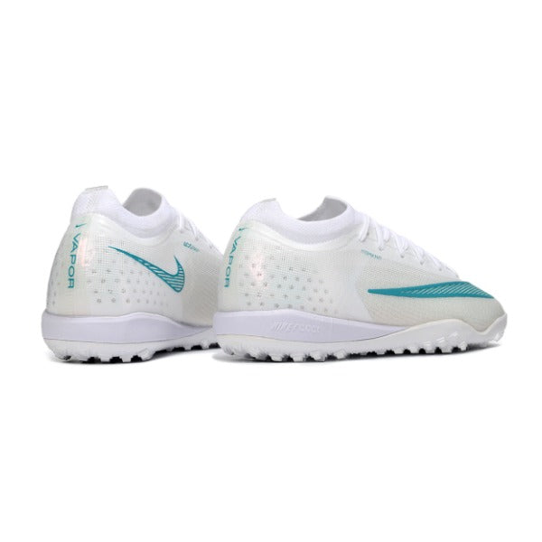 Nike Air Zoom Mercurial Vapor 17 Elite White and Light Blue Turf TF Kids Football Boot