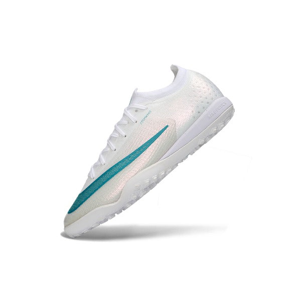 Nike Air Zoom Mercurial Vapor 17 Elite White and Light Blue Turf TF Kids Football Boot