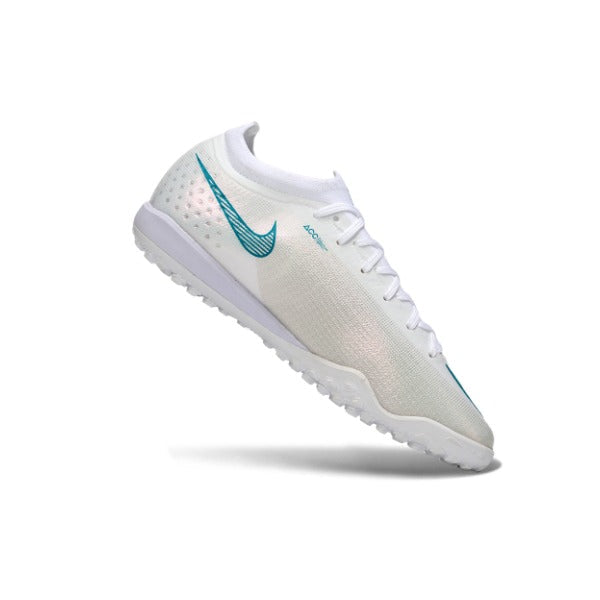 Nike Air Zoom Mercurial Vapor 17 Elite White and Light Blue Turf TF Kids Football Boot