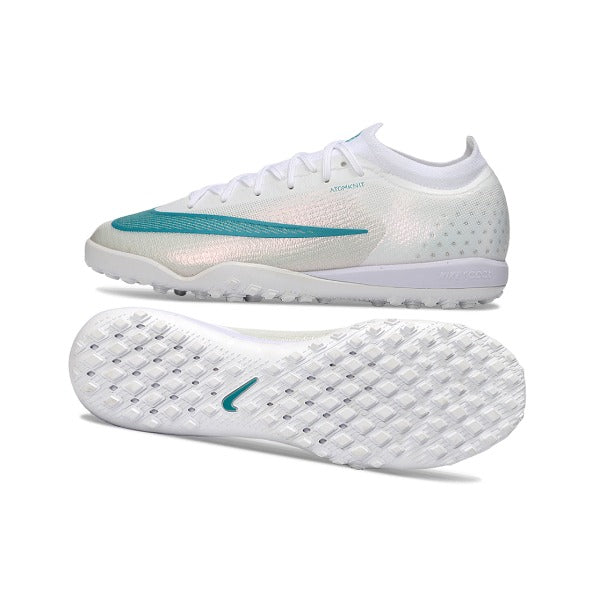 Nike Air Zoom Mercurial Vapor 17 Elite White and Light Blue Turf TF Kids Football Boot