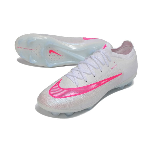 Nike Air Zoom Mercurial Vapor 17 Elite White and Pink Firm Ground FG Kids Football Boot