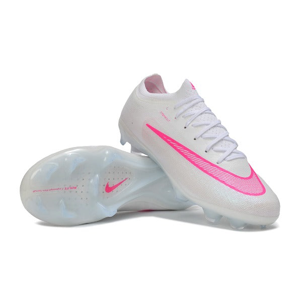 Nike Air Zoom Mercurial Vapor 17 Elite White and Pink Firm Ground FG Kids Football Boot