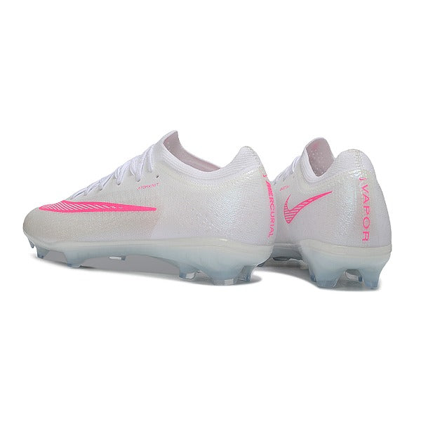 Nike Air Zoom Mercurial Vapor 17 Elite White and Pink Firm Ground FG Kids Football Boot