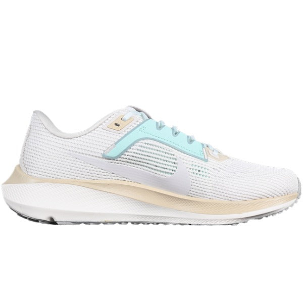 Nike Air Zoom Pegasus 40 White and Gray Running Shoes
