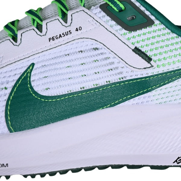 Nike Air Zoom Pegasus 40 White and Green Running Shoes